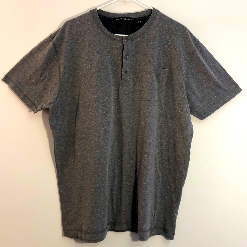 Beverly Hills Polo Club men’s gray Henley shirt L